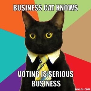 Cat in necktie who votes